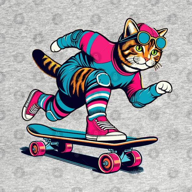 Skateboarding Cat by Vehicles-Art